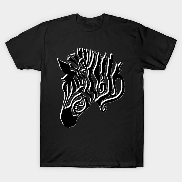 Zebra- back and white T-Shirt by Zodiart